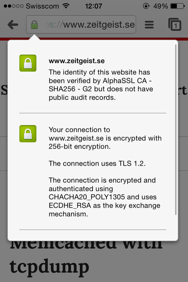 Chrome iOS using ChaCha20 with BoringSSL